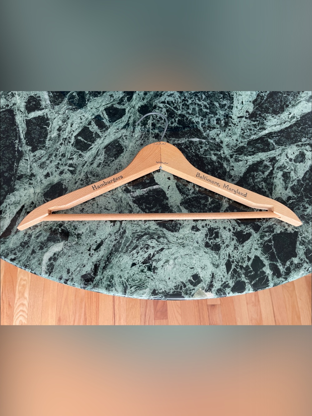 Baltimore Maryland Wooden Hanger - Natural Wood Finish